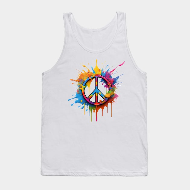 Peace Tie Dye Tank Top by DNT Designs